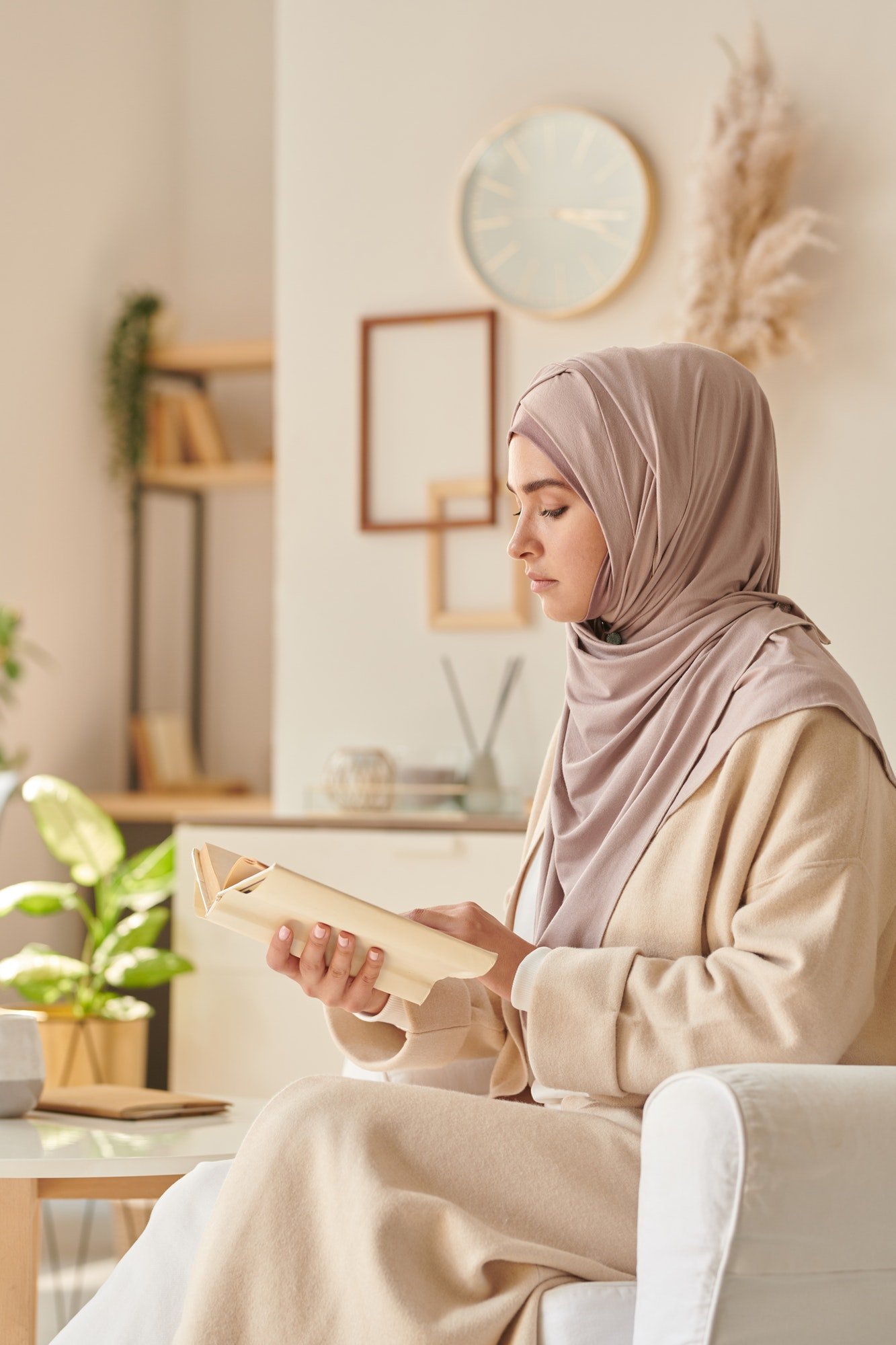 Muslim Woman Reading Book